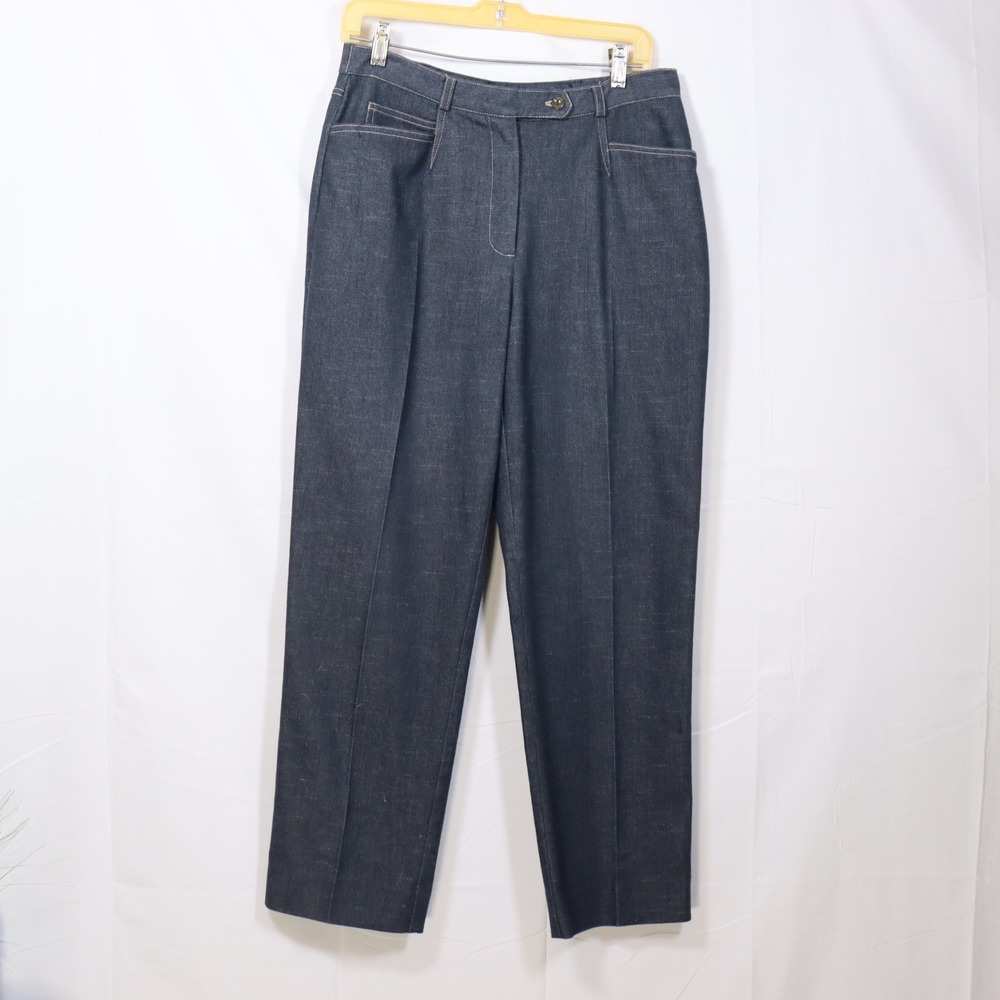 Click Trousers 10 Blue Womens Minimalist Dark Wash Denim
